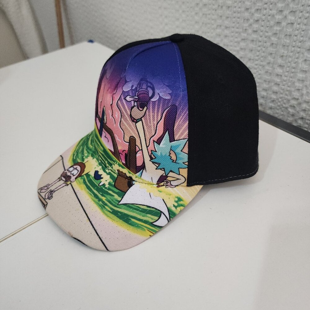 Bioworld Rick & Morty Portal Curved Snapback Hat Cap - Picture 3 of 10